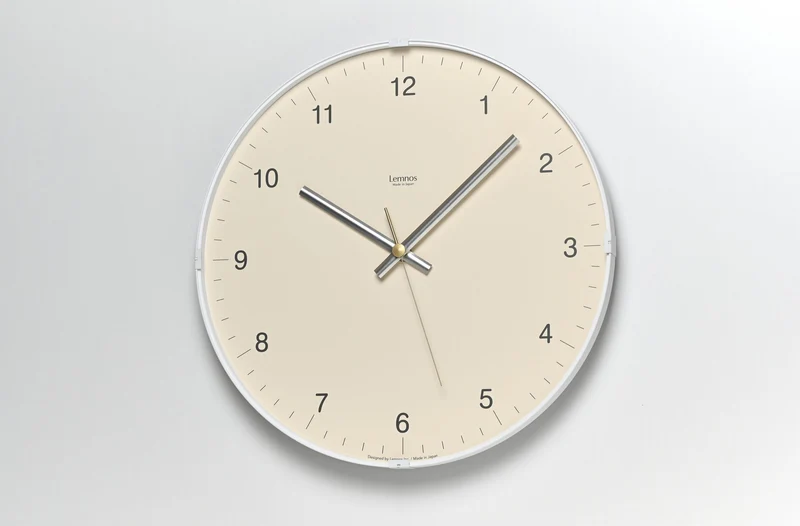 Lemnos Biome LC24-16-BG Wanduhr Beige • Geräuschloses Sweep-Uhrwerk • Kuppelglas-Design