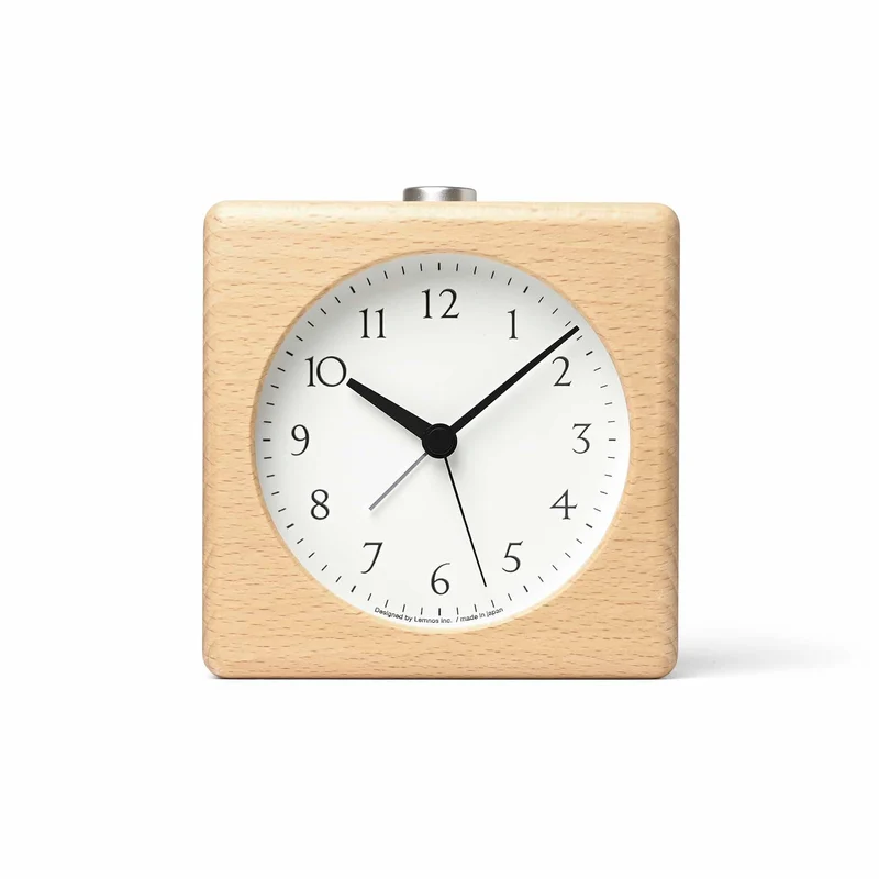 Lemnos Kanon JH23-11-NT Wecker Natur • Sweep-Uhrwerk • Schlichtes Holzdesign