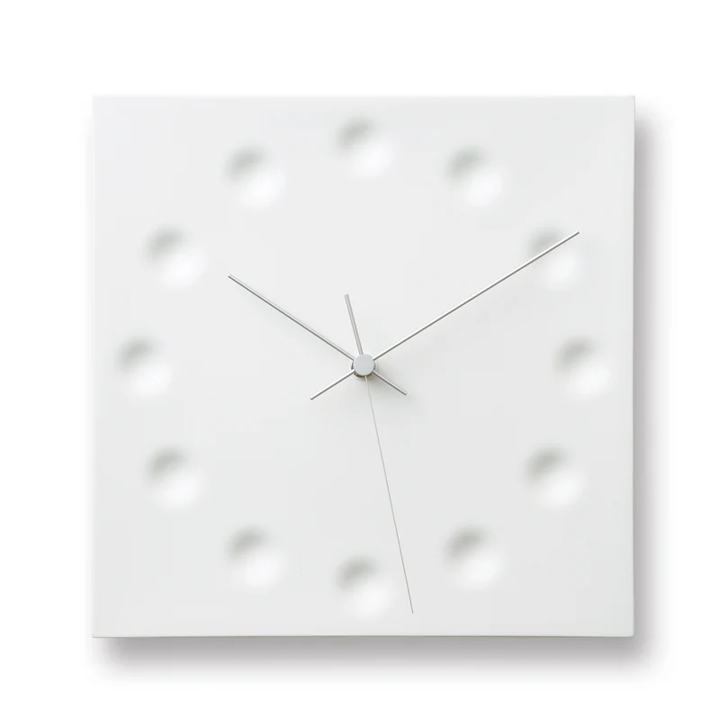 Lemnos Drops Draw The Existance KC03-23 Wanduhr Weiß • Geräuschloses Sweep-Werk • Japanisches Design