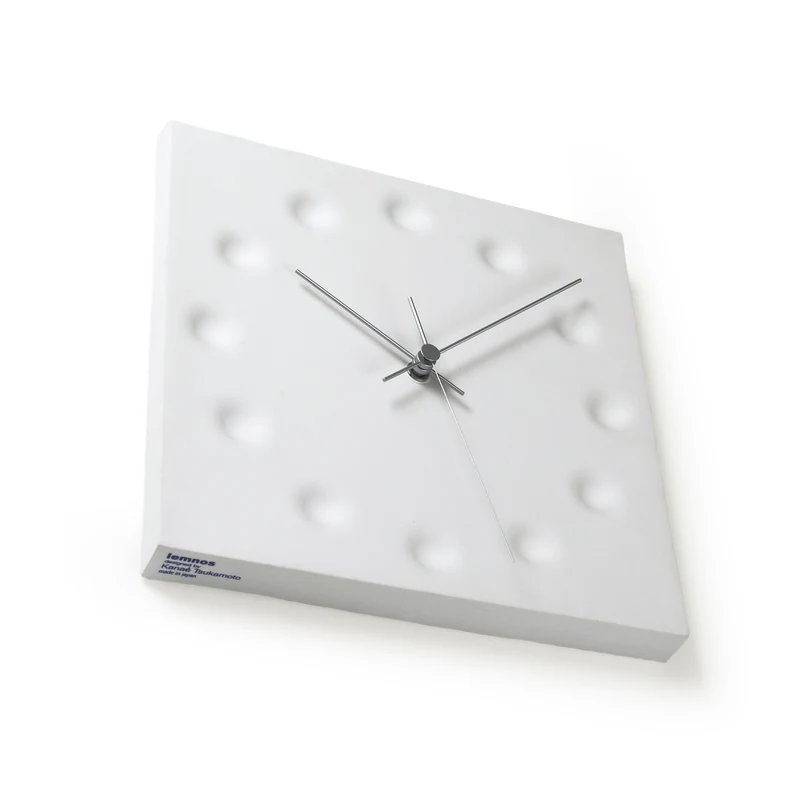 Lemnos Drops Draw The Existance KC03-23 Wanduhr Weiß • Geräuschloses Sweep-Werk • Japanisches Design