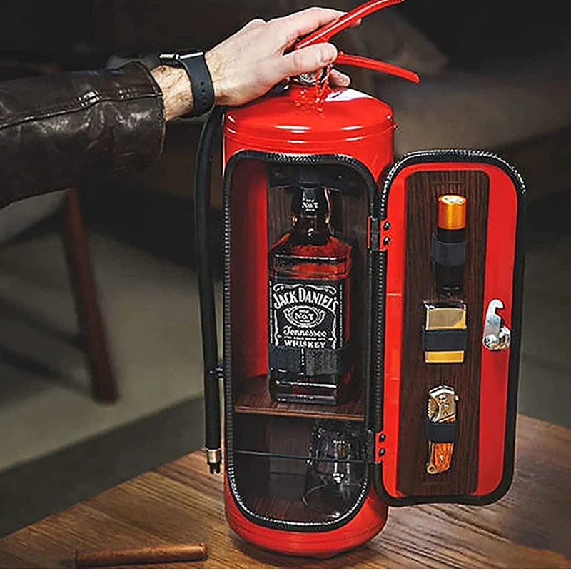 Decoratieve Drankendispenser Brandblusserthema Rood ABS 30x11cm Feest Bar Opslag Drankhouder Uniek Design | Sansoti