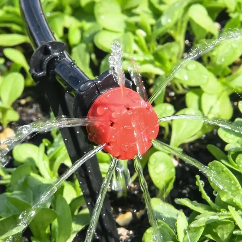 Druppelirrigatie Sproeikoppen 360° Draaibaar 50 Stuks Automatisch Waterbesparend Tuinbewatering voor Tuin Moestuin | Sansoti