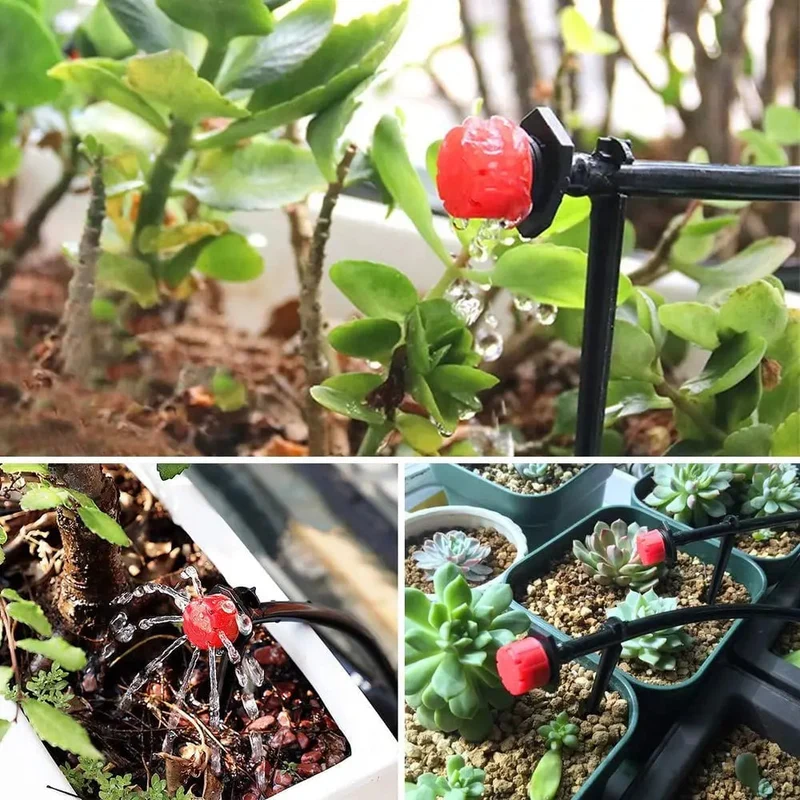 Druppelirrigatie Sproeikoppen 360° Draaibaar 50 Stuks Automatisch Waterbesparend Tuinbewatering voor Tuin Moestuin | Sansoti
