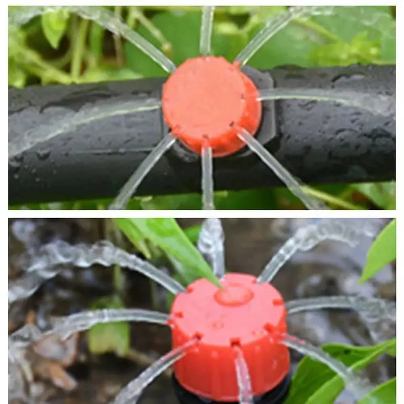 Druppelirrigatie Sproeikoppen 360° Draaibaar 50 Stuks Automatisch Waterbesparend Tuinbewatering voor Tuin Moestuin | Sansoti