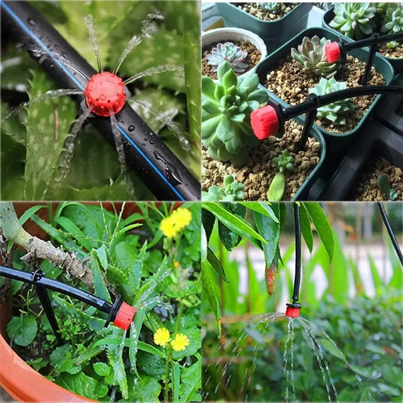 Druppelirrigatie Sproeikoppen 360° Draaibaar 50 Stuks Automatisch Waterbesparend Tuinbewatering voor Tuin Moestuin | Sansoti