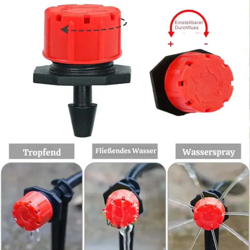Druppelirrigatie Sproeikoppen 360° Draaibaar 50 Stuks Automatisch Waterbesparend Tuinbewatering voor Tuin Moestuin | Sansoti