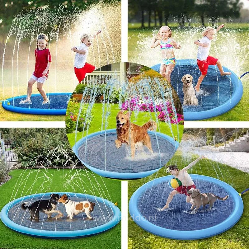 Watersproeiermat voor Tuin en Huisdieren 100-190cm Speelmat Kinderen Zomer Verkoeling Outdoor Waterpret Buiten | Sansoti