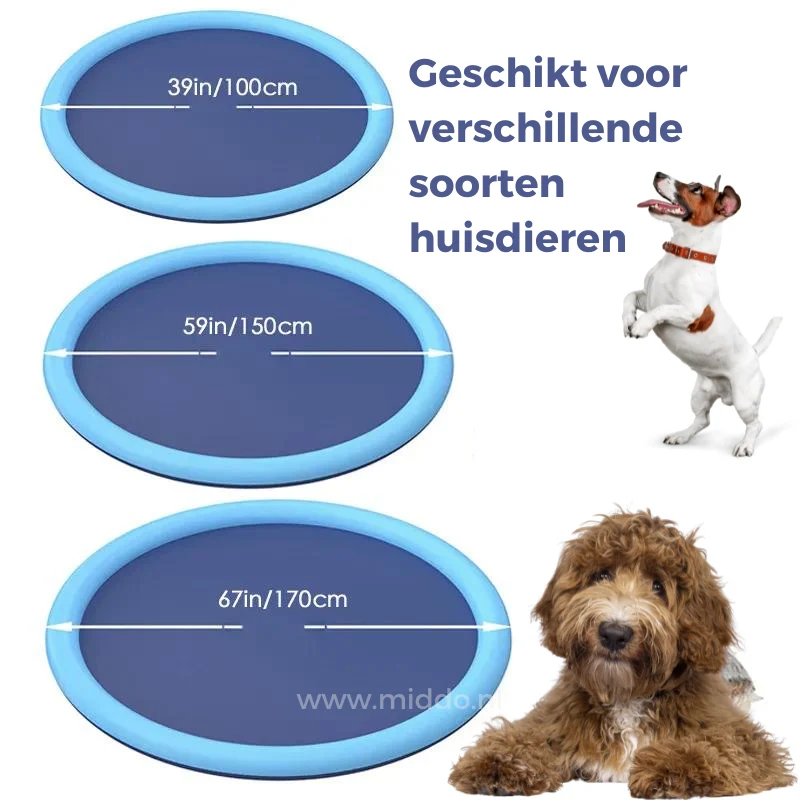 Watersproeiermat voor Tuin en Huisdieren 100-190cm Speelmat Kinderen Zomer Verkoeling Outdoor Waterpret Buiten | Sansoti