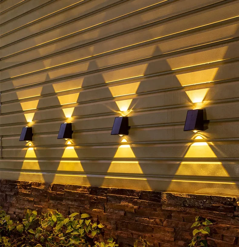 Draadloze Solarwandlamp voor Buiten - LED Buitenverlichting Weerbestendig Up Down Effect Tuinverlichting | Sansoti