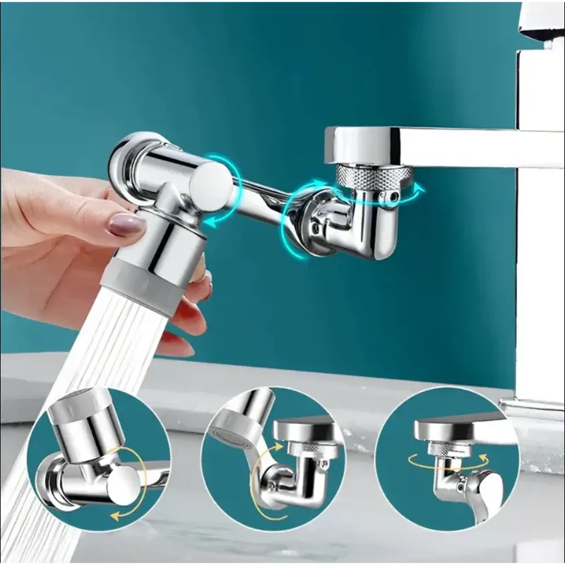 Draaibare Kraanopzetstuk met Viervoudig Filtersysteem 1080° Rotatie Spatvrij Waterbesparend voor Keuken Kraan | Sansoti