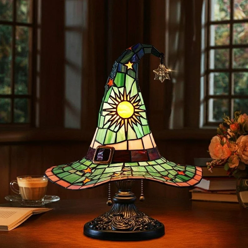Decoratieve Heksenhoed Lamp met Warm LED-Licht 35cm Gothic Sfeerverlichting voor Tafel Kast Halloween Decoratie | Sansoti