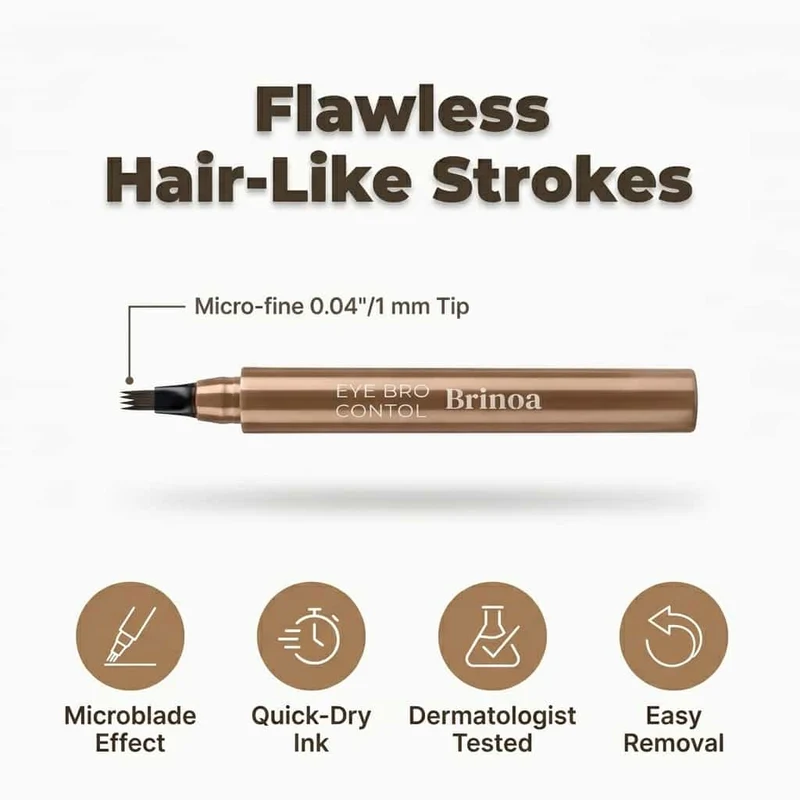 Wenkbrauwpotlood Watervast Micro Precisie Haarlijn Strokes Langhoudend 12 Uur Natuurlijk Effect Make-up | Sansoti