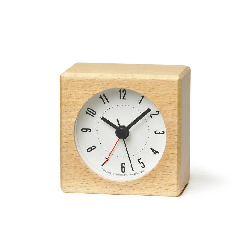 Lemnos meteor JH17-05-NT Wecker Natur • Sweep-Uhrwerk • Japanisches Design