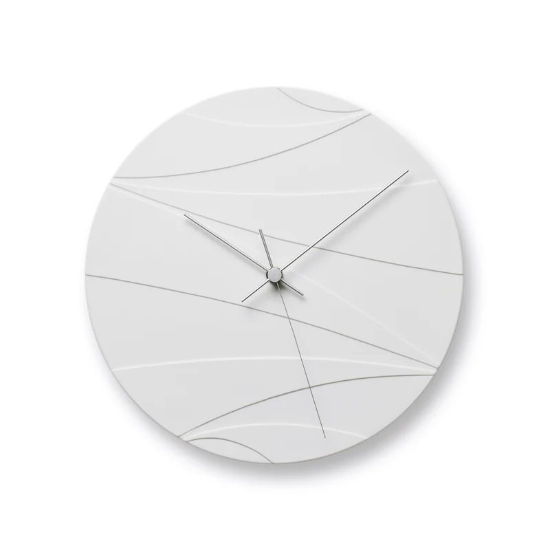 Lemnos Clouded Moon HN23-01 Wanduhr Weiß • Geräuschloses Sweep-Uhrwerk • Japanisches Design