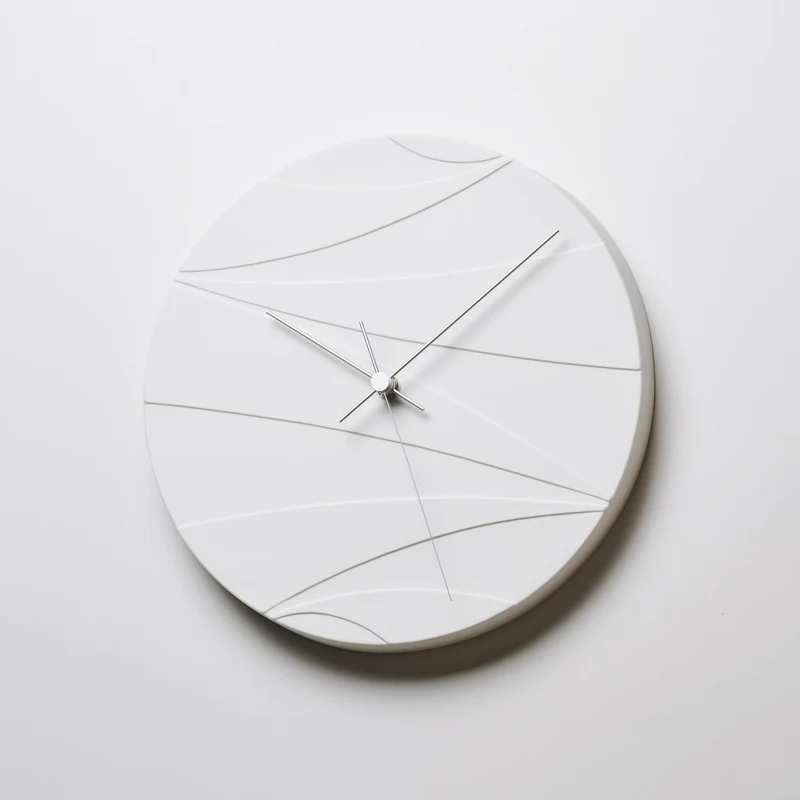 Lemnos Clouded Moon HN23-01 Wanduhr Weiß • Geräuschloses Sweep-Uhrwerk • Japanisches Design