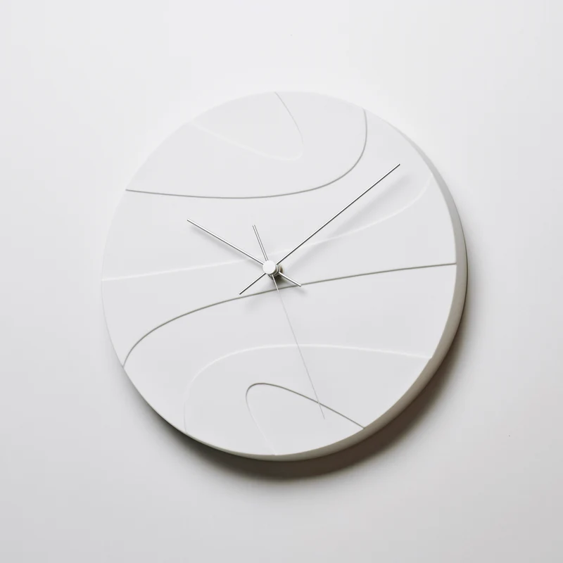 Lemnos Jupiter HN23-02 Wanduhr Weiß • Geräuscharmes Quarzwerk • Handgefertigtes Porzellan