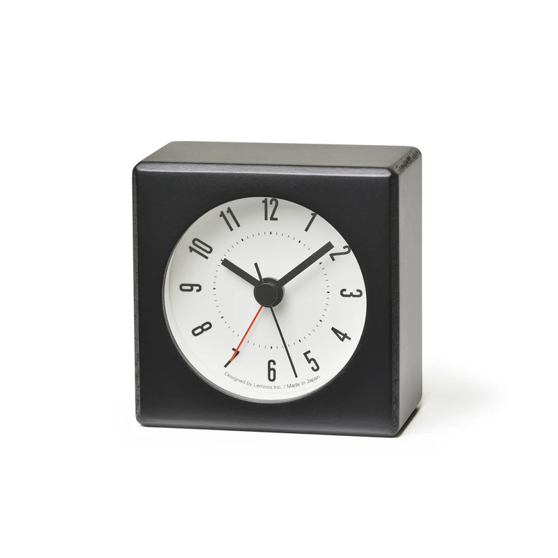 Lemnos meteor JH17-05-BK Wecker Schwarz • Sweep-Uhrwerk • Minimalistisches Design
