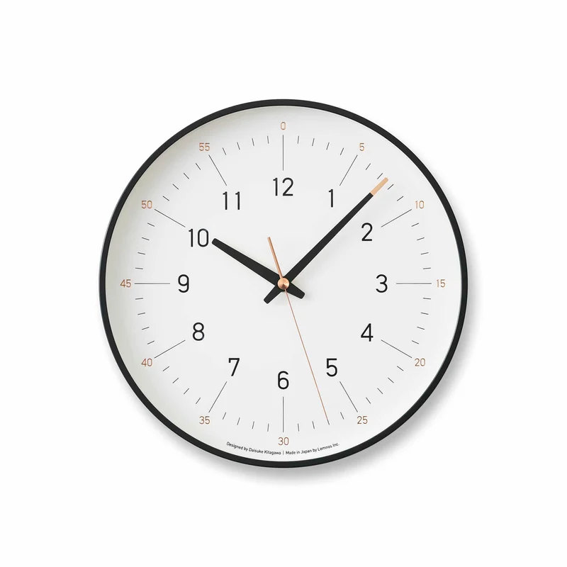 Lemnos essent DFI-24-06-WH Wanduhr Weiß • Sweep-Quarzwerk • Japanisches Designobjekt