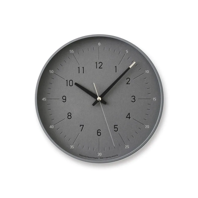 Lemnos essent DFI-24-06-GY Wanduhr Grau • Sweep-Quarzwerk • iF Design Award 2025