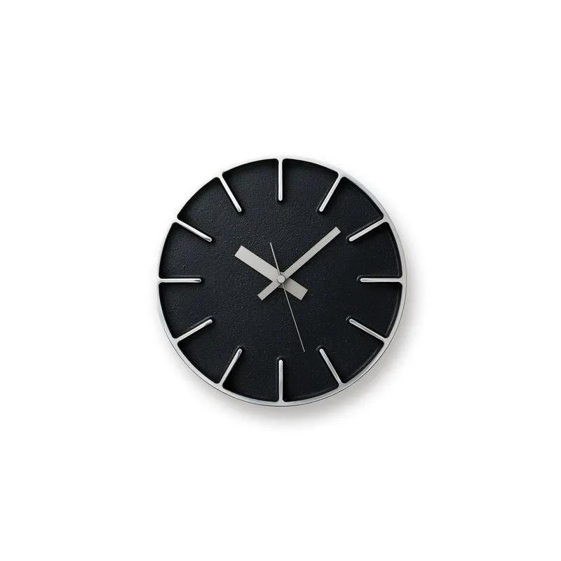 Lemnos Edge Clock AZ-0116-BK Wanduhr Schwarz • Sweep-Quarzwerk • Japanisches Design