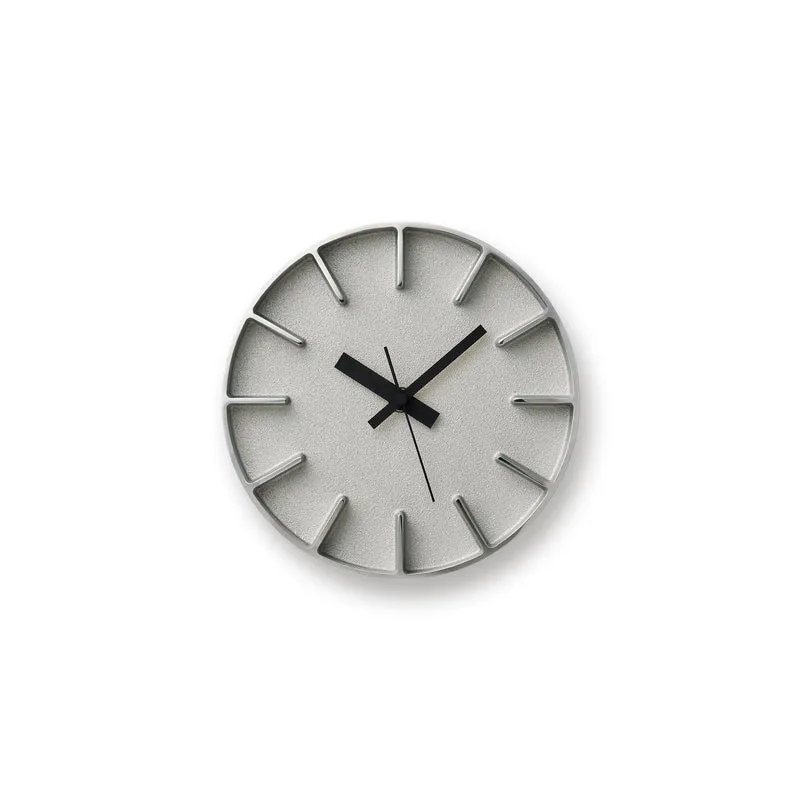 Lemnos Edge Clock AZ-0116-AL Wanduhr Silber • Geräuschloses Sweep-Uhrwerk • Japanisches Aluminiumdesign