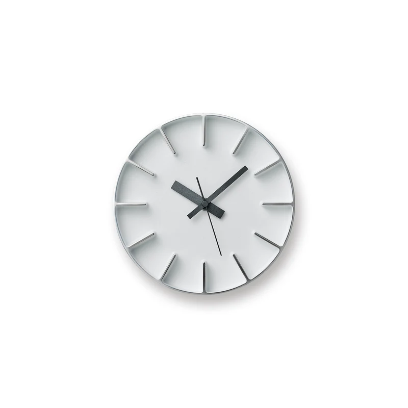 Lemnos Edge Clock AZ-0116-WH Wanduhr Weiß • Geräuschloses Sweep-Uhrwerk • Aluminium-Gussgehäuse