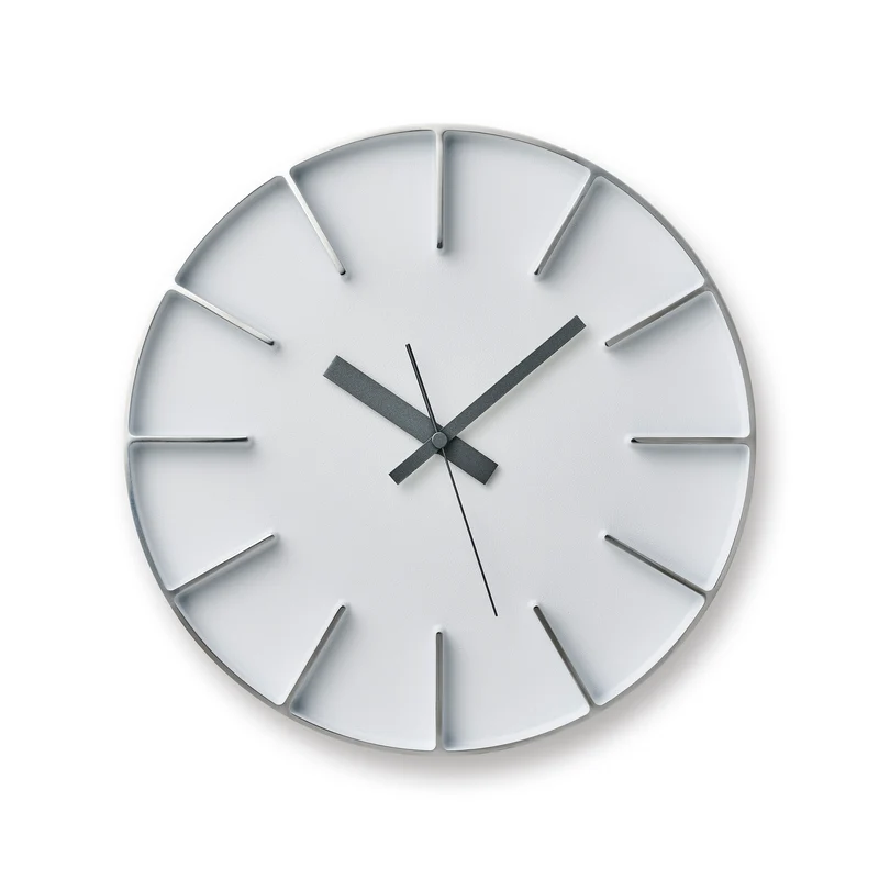 Lemnos Edge Clock AZ24-08-WH Wanduhr Weiß • Geräuschloses Sweep-Uhrwerk • Japanisches Designobjekt