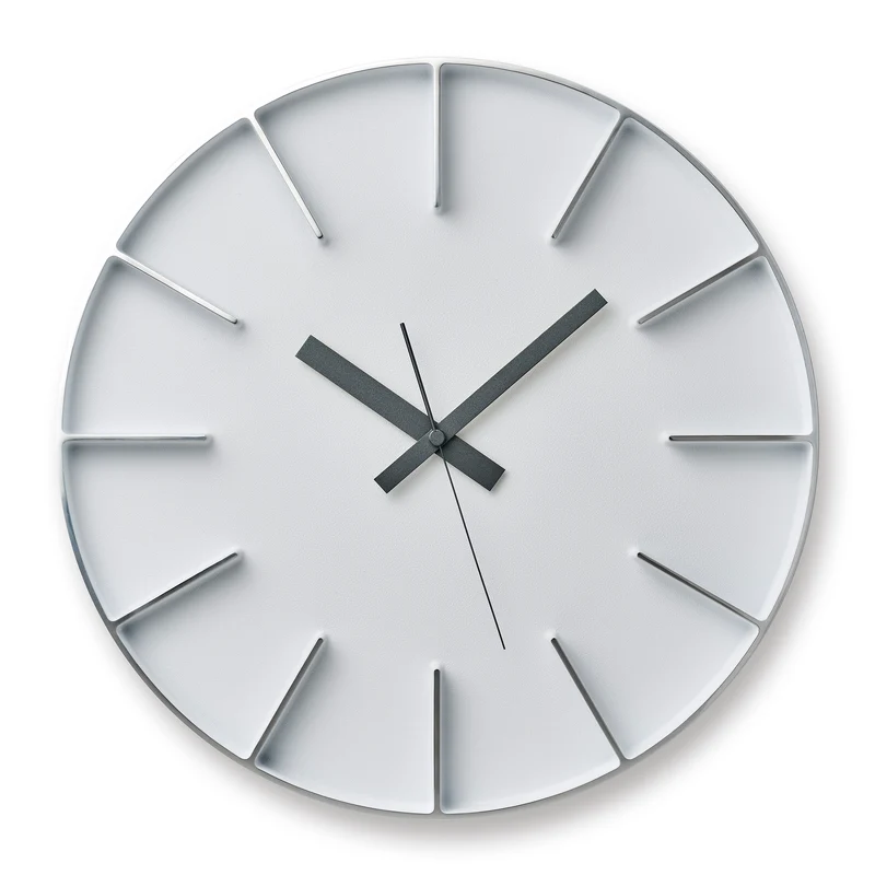 Lemnos Edge Clock AZ-0115-WH Wanduhr Weiß • Geräuschloses Sweep-Uhrwerk • Japanisches Aluminiumdesign