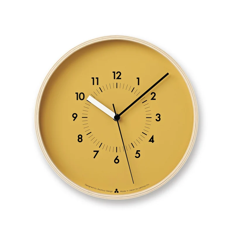 Lemnos AWA Clock Soso AWA13-06-OR Wanduhr Orange • Geräuschloses Sweep-Uhrwerk • Japanisches Design