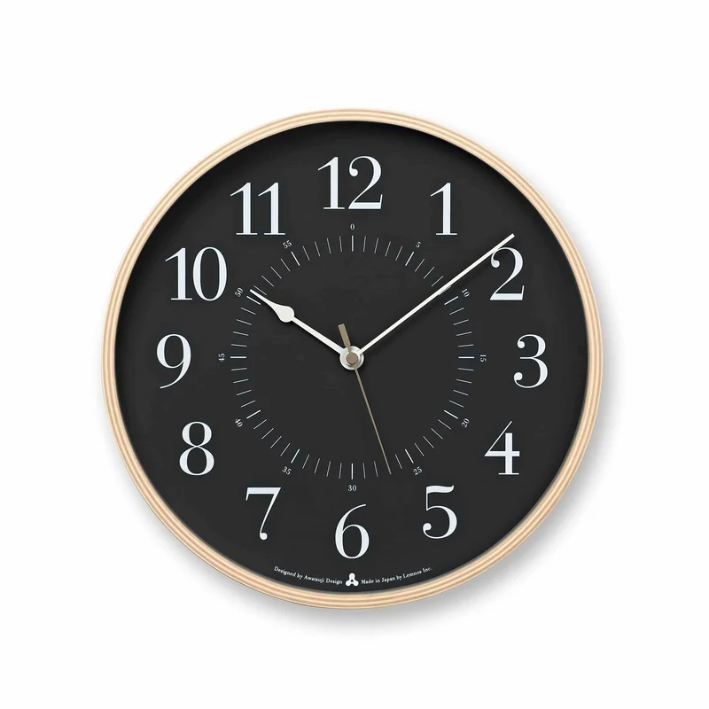 Lemnos Toki AWA13-05-GY Wanduhr Grau • Geräuschloses Sweep-Uhrwerk • Japanisches Design