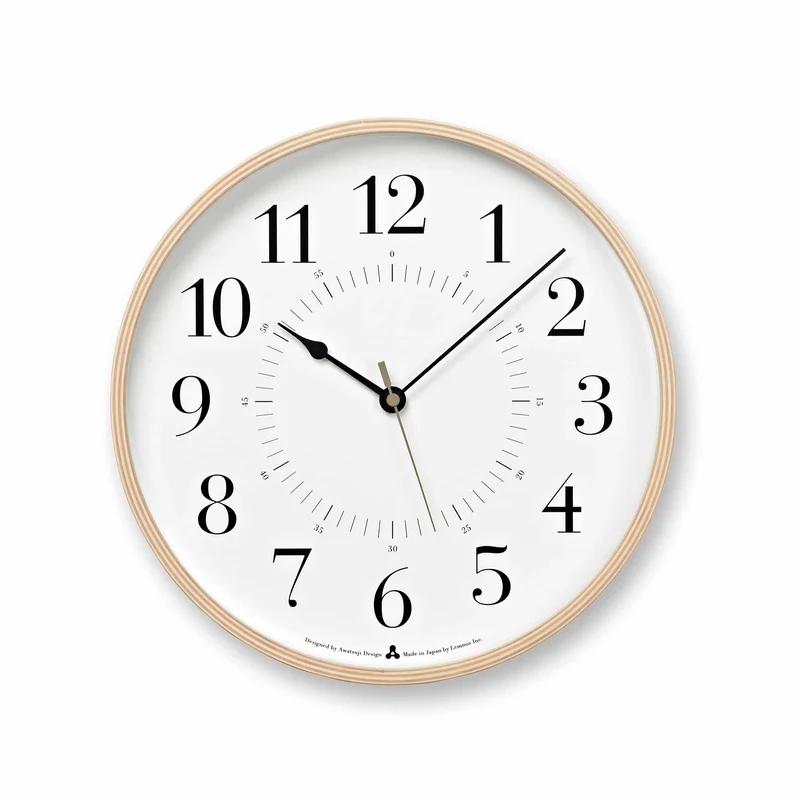 Lemnos Toki AWA13-05-WH Wanduhr Weiß • Geräuschloses Sweep-Quarzwerk • Japanisches Design
