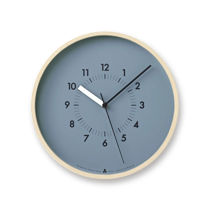 Lemnos Soso AWA13-06-BL Wanduhr Blau • Geräuschloses Sweep-Uhrwerk • Japanisches Design