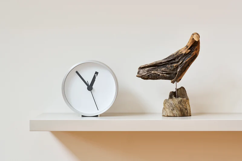 Lemnos Extra Normal Clock RM24-07-WH Wanduhr Weiß • Geräuschloses Quarzwerk • Minimalistisches Design