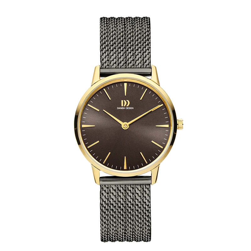 Danish Design Akilia IV70Q1251 Damenuhr Grau • Mineralglas • Mesh-Armband