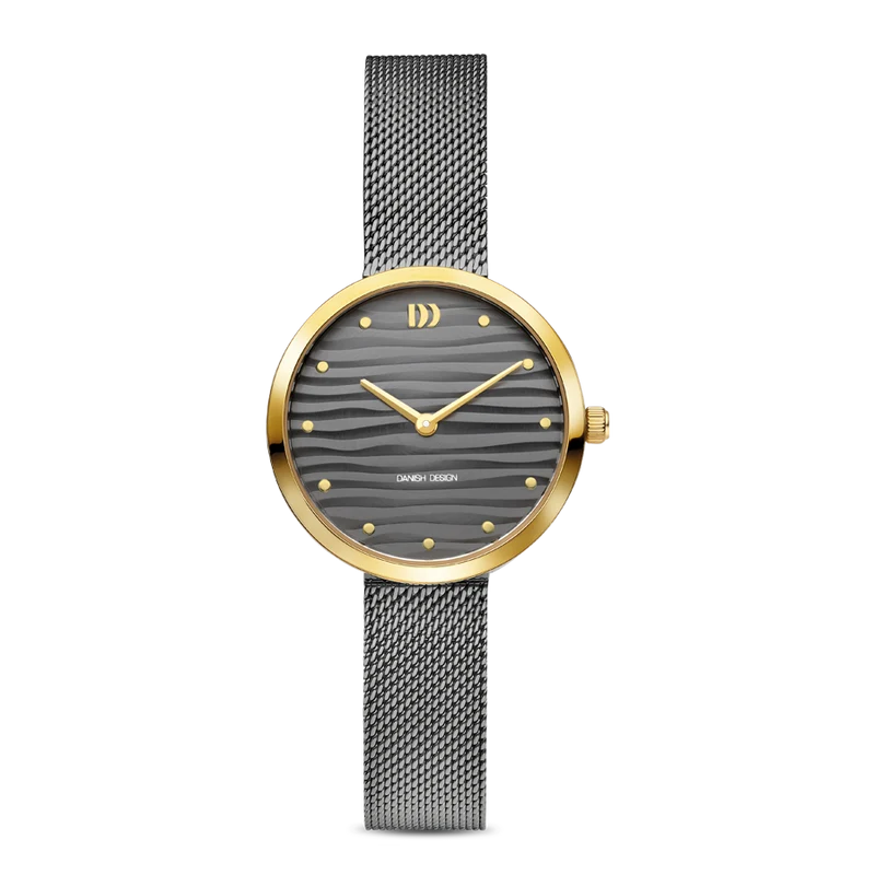 Danish Design Amelia Ripple IV66Q1307 Damenuhr Grau • Mineralglas • Mesh-Armband