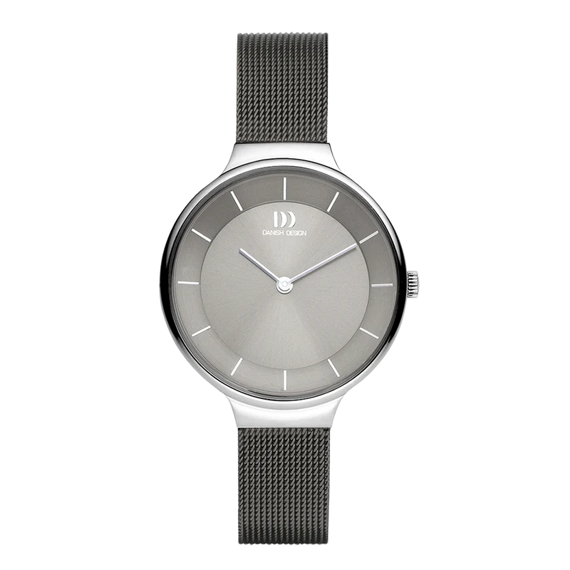 Danish Design Tidløs IV64Q1272 Georgia Damenuhr Grau • Mesh-Armband aus Edelstahl • Mineralglas