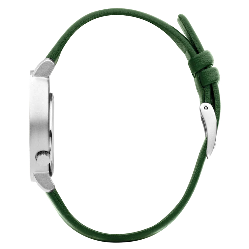 Danish Design Pico Pinea Silver IV33Q1271 Damen Armbanduhr Grün • Mineralglas • Lederarmband