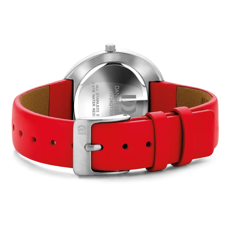 Danish Design Issten IV24Q1308 Damen Armbanduhr Rot • Skandinavisches Design • Mineralglas