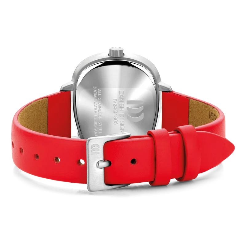 Danish Design Elvsten IV24Q1305 Damen Armbanduhr Rot • Mineralglas • Skandinavisches Design