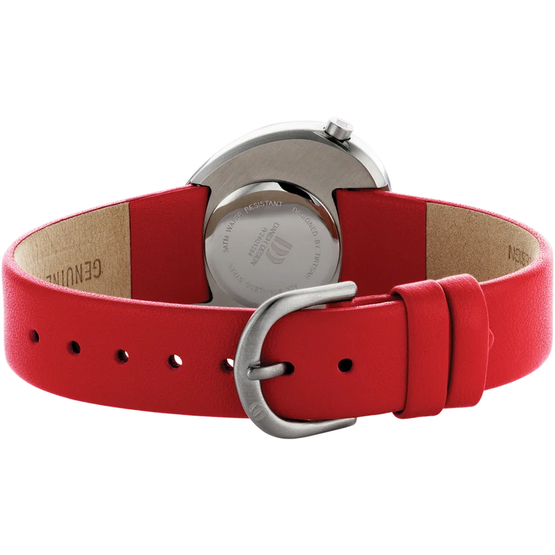 Danish Design Frihed IV24Q1284 Ellipse Armbanduhr Rot • Elliptisches Gehäuse • Mineralglas