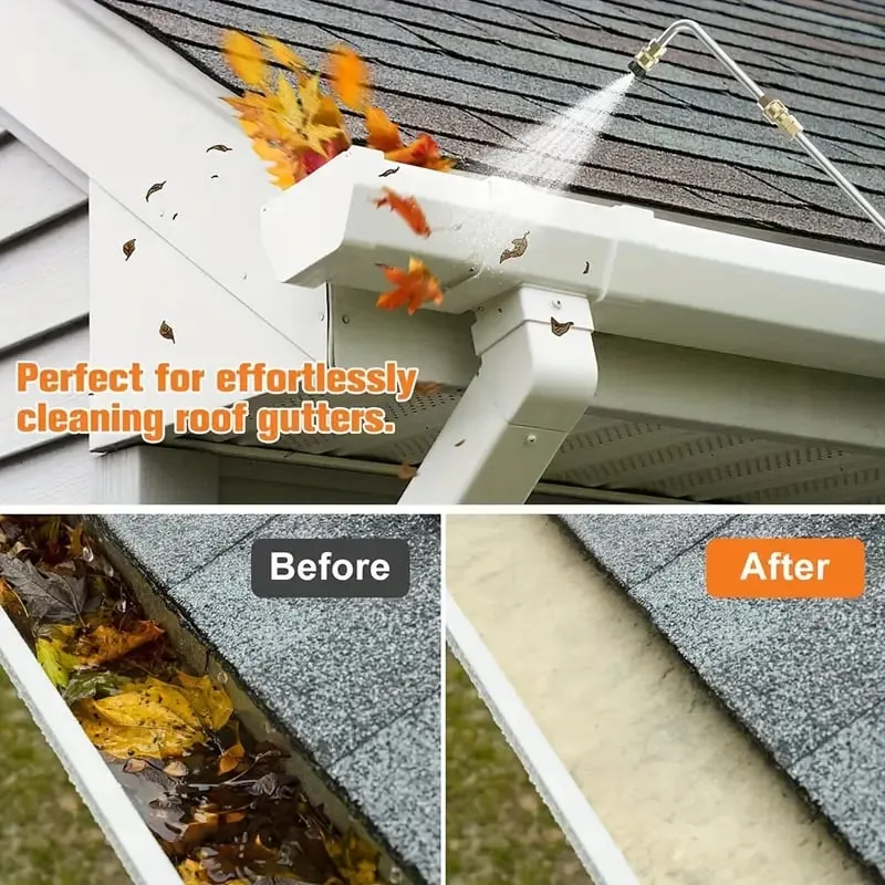 Telescopische Hogedrukreiniger Verlengset 4000 PSI Goot Dak Muur Reiniging 7-Delig Messing Staal Sproeikit | Sansoti
