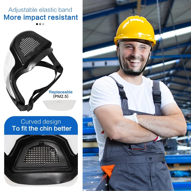Veiligheidsmasker met Gezichtsscherm en Anticondens Coating voor Professioneel Werkbescherming en Optimale Veiligheid | Sansoti