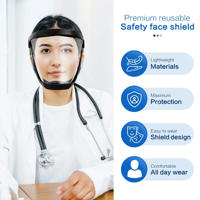 Veiligheidsmasker met Gezichtsscherm en Anticondens Coating voor Professioneel Werkbescherming en Optimale Veiligheid | Sansoti