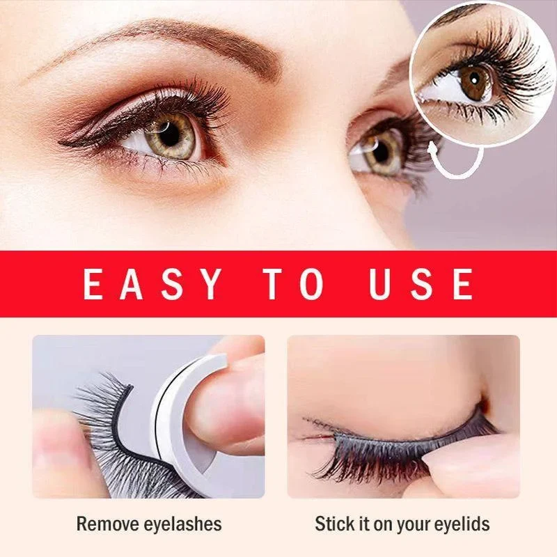 Herbruikbare Zelfklevende Wimpers Zonder Lijm Synthetische Vezels Natuurlijke Look Make-up Accessoire | Sansoti