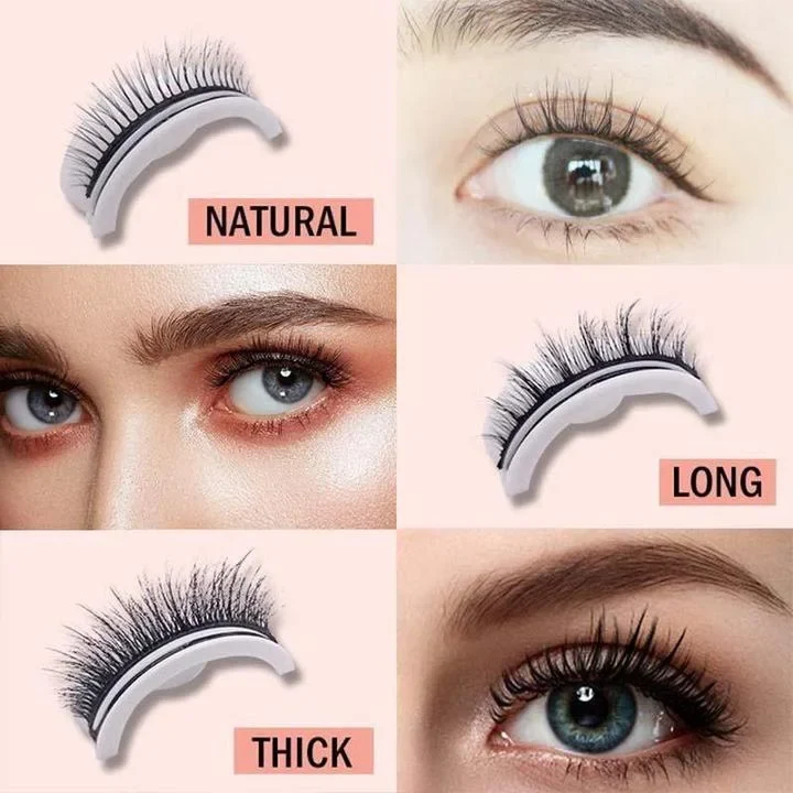 Herbruikbare Zelfklevende Wimpers Zonder Lijm Synthetische Vezels Natuurlijke Look Make-up Accessoire | Sansoti