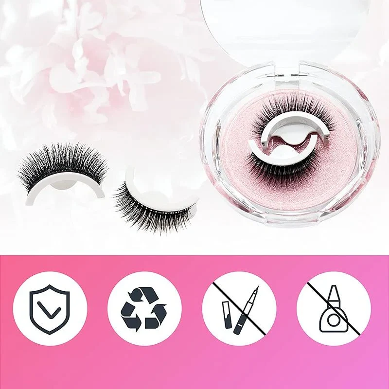 Herbruikbare Zelfklevende Wimpers Zonder Lijm Synthetische Vezels Natuurlijke Look Make-up Accessoire | Sansoti