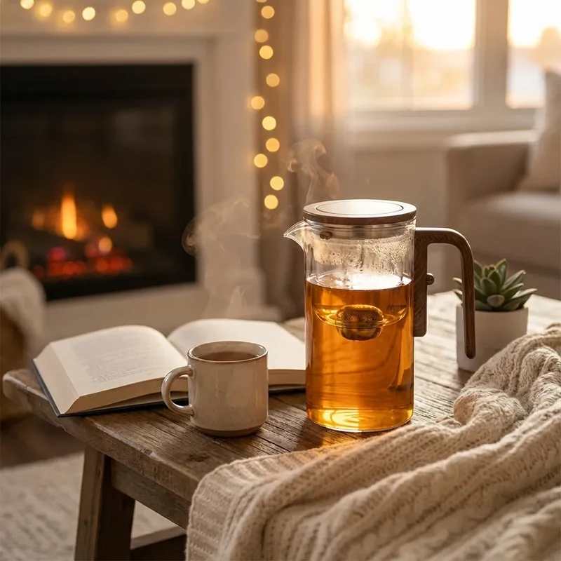 Glazen Theepot Magnetisch Filter Losse Thee Kruidenthee Elegant Hittebestendig | Sansoti