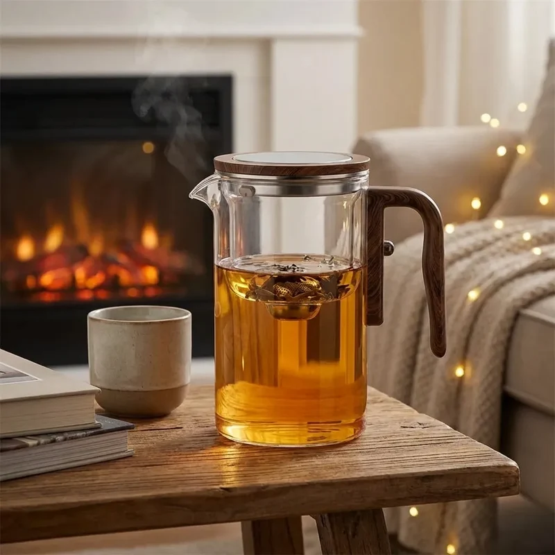 Glazen Theepot Magnetisch Filter Losse Thee Kruidenthee Elegant Hittebestendig | Sansoti