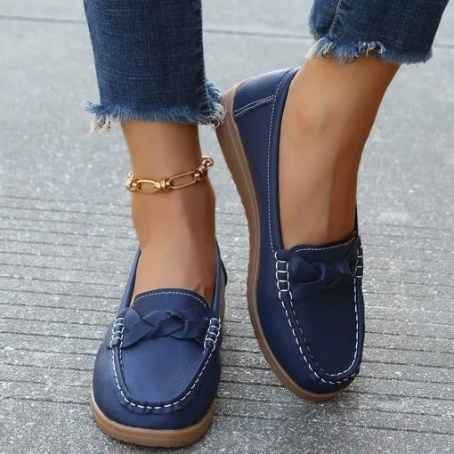 Orthopedische Loafers Dames Leer Instapschoenen Brede Pasvorm Antislip Comfortschoenen voor Dagelijks | Sansoti