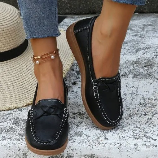 Orthopedische Loafers Dames Leer Instapschoenen Brede Pasvorm Antislip Comfortschoenen voor Dagelijks | Sansoti